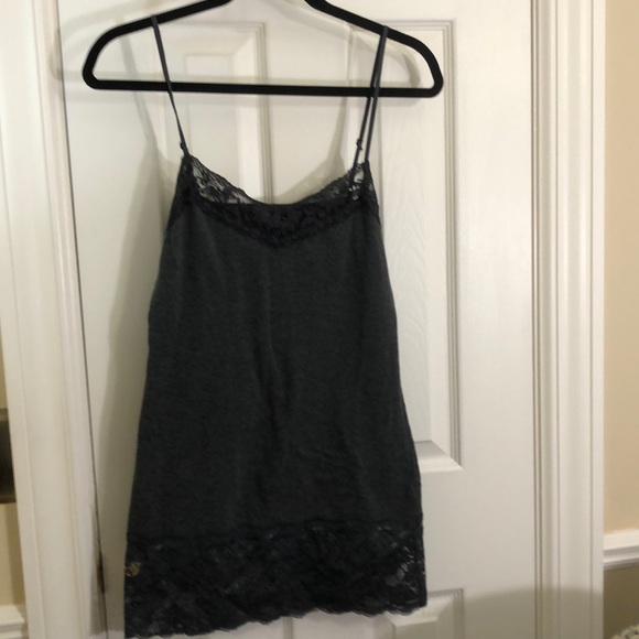 Zenana Outfitters Tops - Dark Grey lace trim camisole, Zenana outfitters